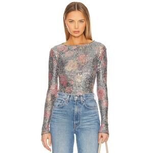 Free people x Intimately FP Printed Gold Rush Long Sleeve In Midnight Combo